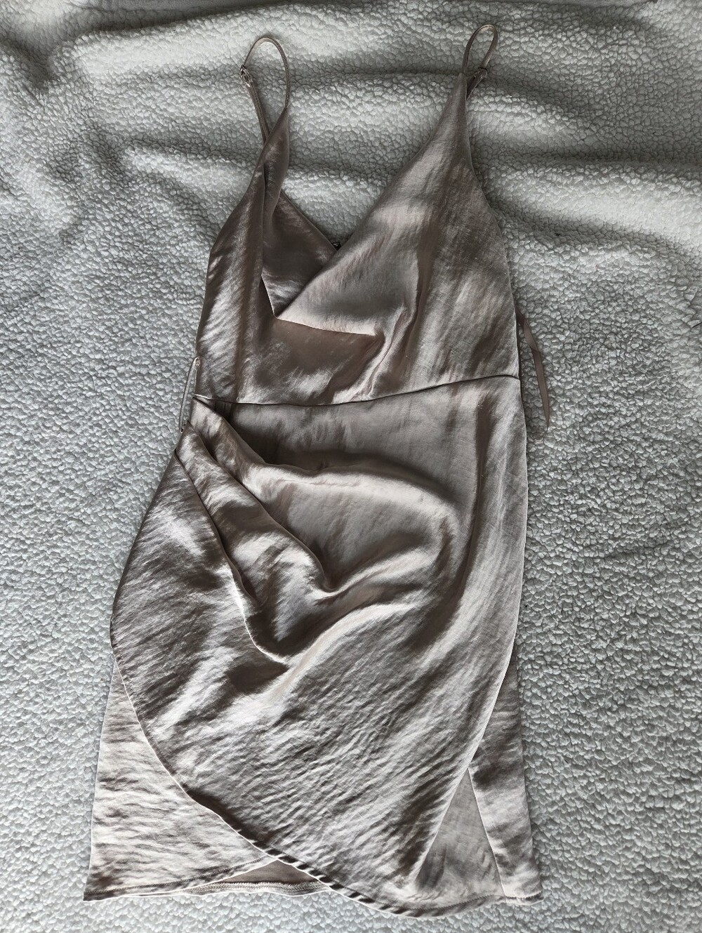Saints And Secerts Small Silky Champagne Slip Dress with Spaghetti Straps